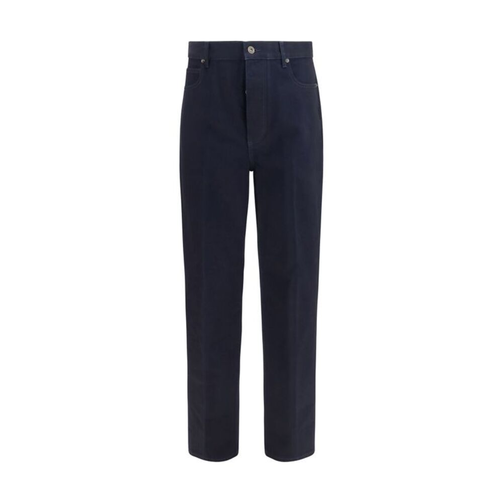 Bottega Veneta Men Wide-Leg Jeans With Intrecciato Patch